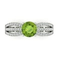 thumbnail image 1 of Clara Pucci 14K White Gold 1.27ct Peridot Solitaire with Accents Ring, 1 of 8