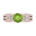 thumbnail image 1 of Clara Pucci 14K White/Rose Gold Solid Gold Peridot Solitaire with Accents Anniversary Ring for Women - 1.27 cttw Round Cut, 1 of 8