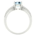 thumbnail image 1 of 1.27 ct Round Cut Simulated Blue Diamond Solitaire with Accents Engagement Ring for Women in 18K White Gold, 1 of 2