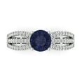 thumbnail image 1 of Clara Pucci 14K White Gold 1.27ct BlueSapphire Solitaire with Accents Ring, 1 of 8