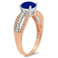 thumbnail image 1 of 1.27 ct Round Cut Simulated Blue Sapphire Solitaire with Accents Engagement Ring for Women in 18K White/Rose Gold, 1 of 2