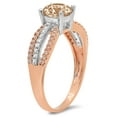 thumbnail image 1 of 1.27 ct Round Cut Simulated Champagne Diamond Solitaire with Accents Engagement Ring for Women in 18K White/Rose Gold, 1 of 2