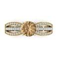 thumbnail image 1 of Clara Pucci 14K Yellow/White Gold Solid Gold Champagne Solitaire with Accents Anniversary Ring for Women - 1.27 cttw Round Cut, 1 of 8