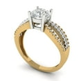 thumbnail image 1 of 1.27 ct Round Cut Simulated Diamond Solitaire with Accents Engagement Ring for Women in 14K Yellow/White Gold, 1 of 2