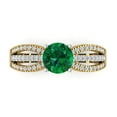 thumbnail image 1 of 1.27 ct Round Cut Simulated Emerald Solitaire with Simulated Diamond Accents 14K Yellow/White Gold Womens Engagement Ring, 1 of 5