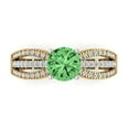 thumbnail image 1 of Clara Pucci 14K Yellow/White Gold 1.27ct Green Solitaire with Accents Ring, 1 of 8