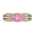 thumbnail image 1 of Clara Pucci 14K Yellow/White Gold 1.27ct Pink Solitaire with Accents Ring, 1 of 8