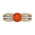 thumbnail image 1 of 1.27 ct Round Cut Simulated Red Diamond Solitaire with Simulated Diamond Accents 18K Yellow/White Gold Womens Engagement Ring, 1 of 5