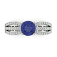 thumbnail image 1 of 1.27 ct Round Cut Simulated Tanzanite Solitaire with Accents Engagement Ring for Women in 18K White Gold, 1 of 5