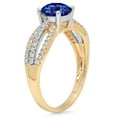 thumbnail image 1 of 1.27 ct Round Cut Simulated Tanzanite Solitaire with Accents Engagement Ring for Women in 18K Yellow/White Gold, 1 of 2