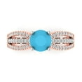 thumbnail image 1 of 1.27 ct Round Cut Simulated Turquoise Solitaire with Simulated Diamond Accents 18K White/Rose Gold Womens Engagement Ring, 1 of 5