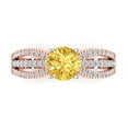 thumbnail image 1 of 1.27 ct Round Cut Simulated Yellow Diamond Solitaire with Simulated Diamond Accents 18K White/Rose Gold Womens Engagement Ring, 1 of 5