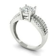 thumbnail image 1 of 1.27 ct Round Cut White Sapphire Solitaire with Accents Engagement Ring for Women in 18K White Gold, 1 of 2