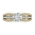 thumbnail image 1 of 1.27 ctw Solitaire with Zirconia Diamond Accents Anniversary Ring for Women | Round Cut White Sapphire | Hyperallergenic Solid 14K Yellow/White Gold, 1 of 5