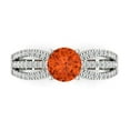 thumbnail image 1 of Clara Pucci 14K White Gold Solid Gold Red Solitaire with Accents Anniversary Ring for Women - 1.27 cttw Round Cut, 1 of 8