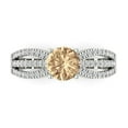thumbnail image 1 of 1.27 ctw Solitaire with Zirconia Diamond Accents Anniversary Ring for Women | Round Cut Yellow Moissanite | Hyperallergenic Solid 14K White Gold, 1 of 5