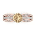 thumbnail image 1 of 1.27 ctw Solitaire with Zirconia Diamond Accents Anniversary Ring for Women | Round Cut Yellow Moissanite | Hyperallergenic Solid 18K White/Rose Gold, 1 of 5