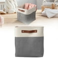 thumbnail image 1 of 1 28*28Cm Linen Storage Basket Large Storage Baskets with Handles Fabric Storage for Organizing Clothes Toys Books Canvas Storage for Bedroom Closet Nursery Laundry Storag, 1 of 9