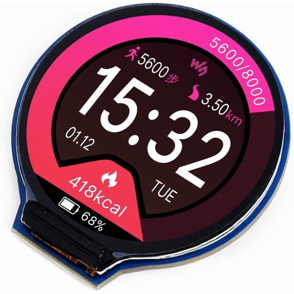 1.28 inch Round LCD Display Module for /Jetson Nano 65K RGB Colors 240240 Resolution with SPI Interface Embedded GC9A01 Driver