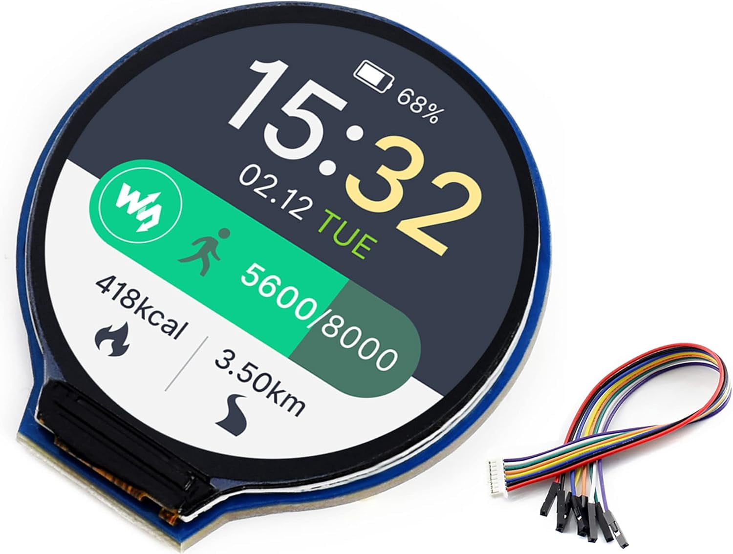 1.28inch Round LCD 240×240 Resolution 65K RGB IPS Display Module for Arduino Jetson Nano STM32,SPI Interface GC9A01 Driver Clear and Colorful Displaying Effect