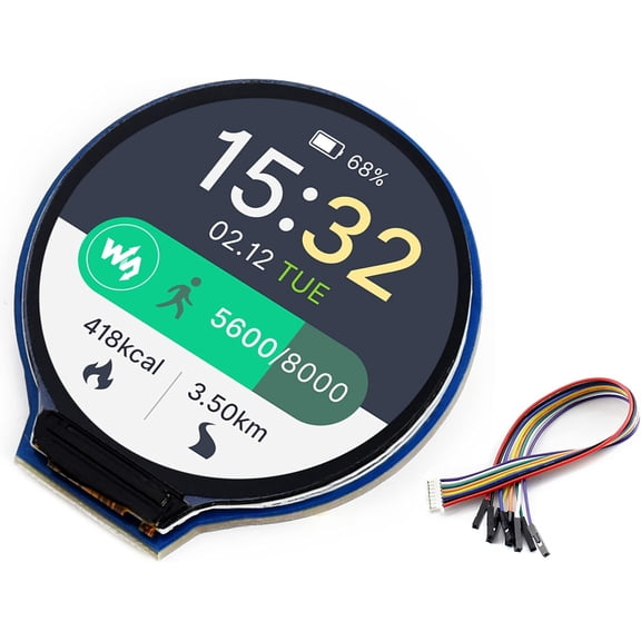 1.28inch Round LCD 240240 Resolution 65K RGB IPS Display Module for Arduino Jetson Nano STM32,SPI Interface GC9A01 Driver Clear and Colorful Displaying Effect