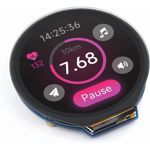 1.28inch Round Touch LCD Display Module 240240 Resolution 65K RGB LCD for , Pico,Arduino, STM32,Embedded GC9A01 Driver, CST816S Capacitive Touch Control Chip