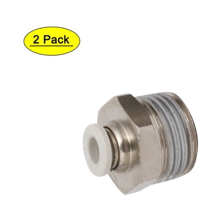 1/2BSP Male Thread 6mm Straight Pneumatic Push in Quick Fitting Connectors 2pcs