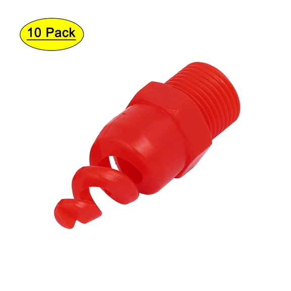 1/2BSP Male Thread PP Spiral Cone Atomized Nozzle Industrial Spray Red 10pcs