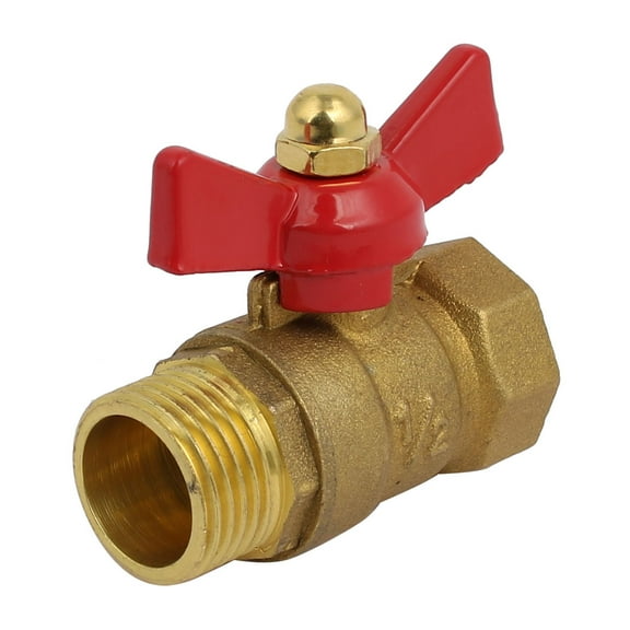 1/2BSP Male to Female Thread Tee Handle Ball Valve Pipe Fitting Connector