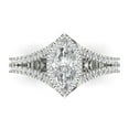 thumbnail image 1 of Halo Engagement Ring for Women - 1.2ct Moissanite in 14K White Gold Promise Ring, 1 of 6