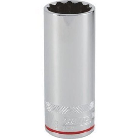 Channellock 1/2" Drive 15 mm 12-Point Deep Metric Socket  Residential Use, Standard Application