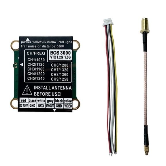 1.2G 1.3G 3W VTX High Power 3000mw 9-Channel FPV Transmitter PAL/NTSC for RC DIY FPV Drone