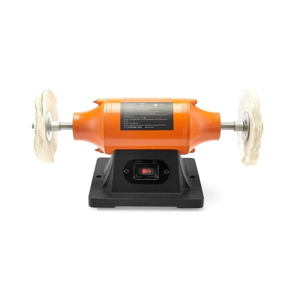 1/2HP Bench Buffer Polisher, 6-inch Benchtop Polishing Machine 3450RPM with 2 Cloth Wheels, Cast Iron Base for Metal, Wood, Jewelry Polishing