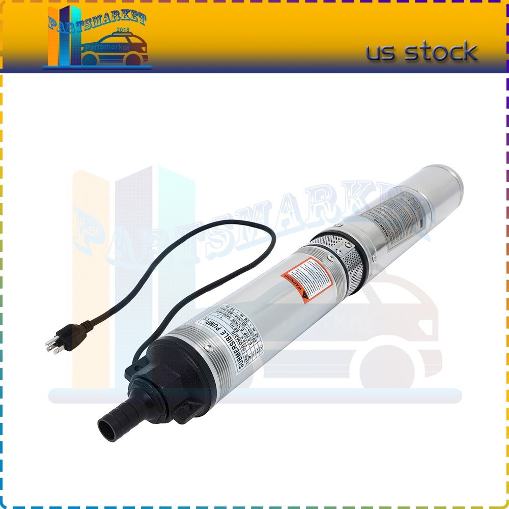 1/2HP Deep Well Water Pump Submersible Stainless Steel 164FT 25GPM 110V New