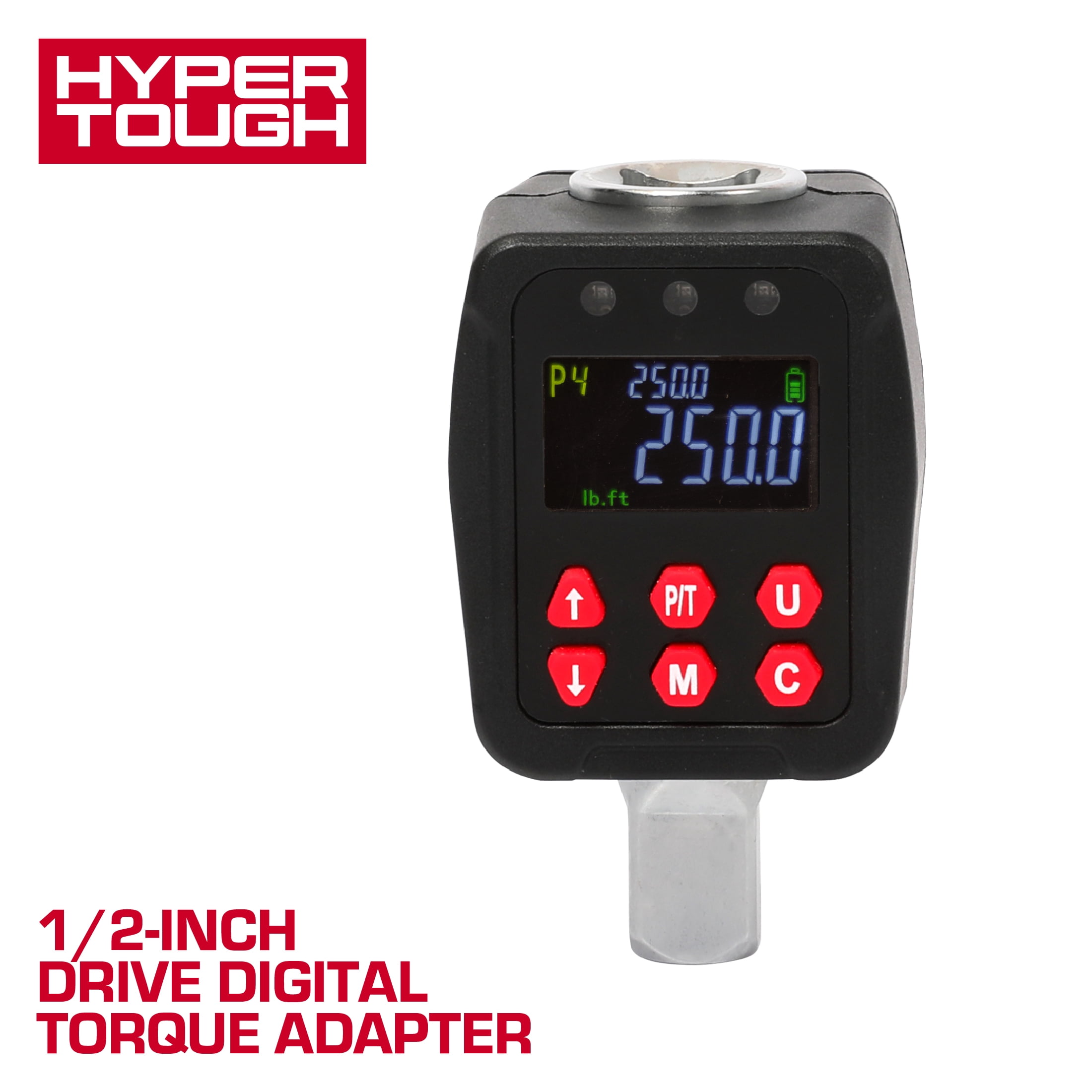 Hyper Tough 1/2-inch Drive Digital Torque Adapter, 12.5- 250 ft/lbs