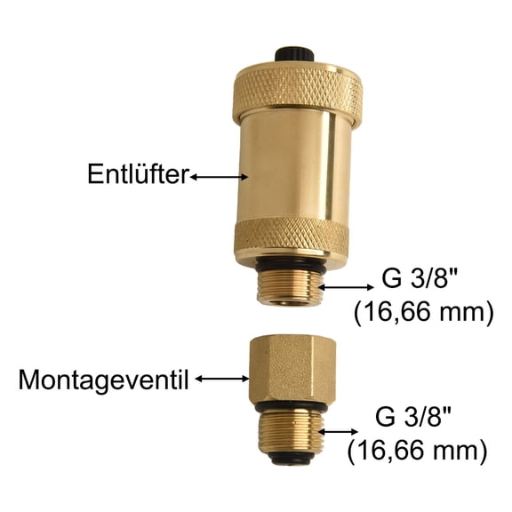 1/2In 3/8In Quick Vent Valve Brass Automatic Air Vent Heating With Shut-off Valve Brass DN10/15 Pressure Release Valve Parts