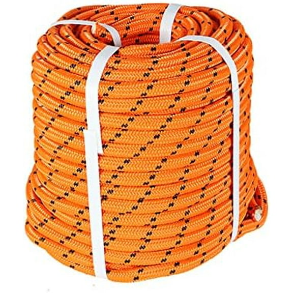 1/2In x 150FT Arborist Bull Rope Double Braid Polyester Rigging Hoisting Line High Strength Tree,Orange & Black$$Tools & Hardware Other