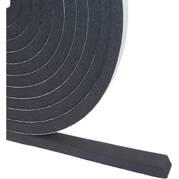 1/2In x 3/8In x 33Ft Foam Insulation Tape Weather Stripping Seal Strip for Doors and Windows Soundproof Black Adhesive