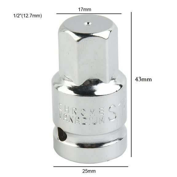 1/2Inch 17Mm Hex Special Oil Pan Screw Socket Wrench Head Auto Repair Tool Smile Home