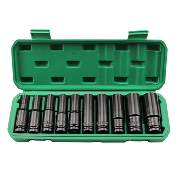 1/2Inch Drive Socket Set Extended Socket Set Auto Repair Kit Pneumatic Extended Socket Wrench Hardware Tools 29 5X10X5Cm