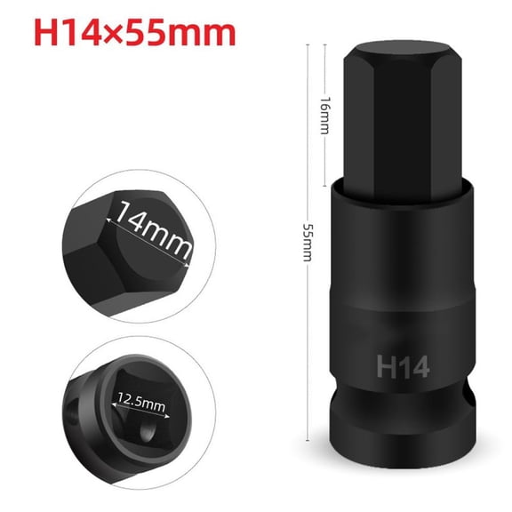 1/2Inch Wrench Socket Adapter Spanner Hex Socket Head H4-H14 H14