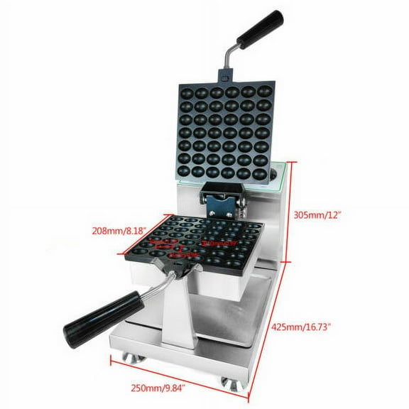 1.2KW Electric Egg Waffle Maker Baker Machine Nonstick Stainless Steel 42PCS