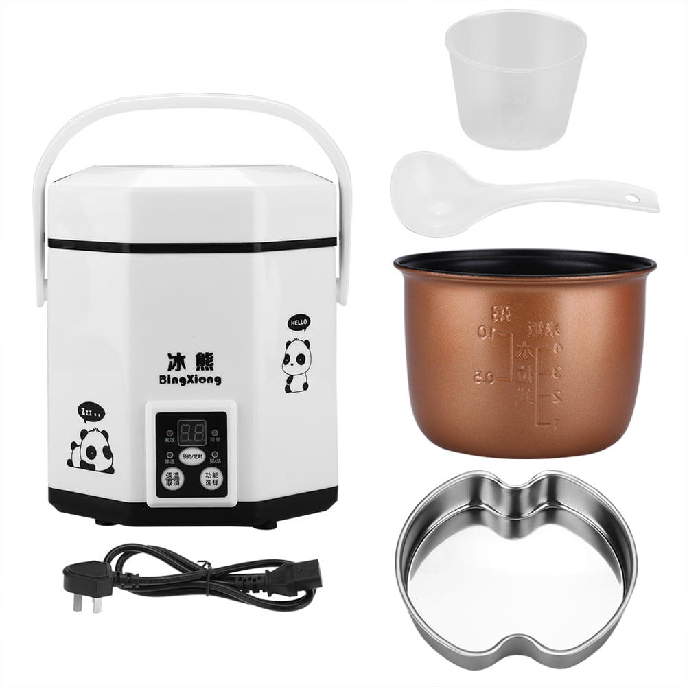 1.2L, 200W, Dual Layer Steamer, Multi-Function Cooking Pot for On-The-Go Meals, White Portable Mini Rice Cooker