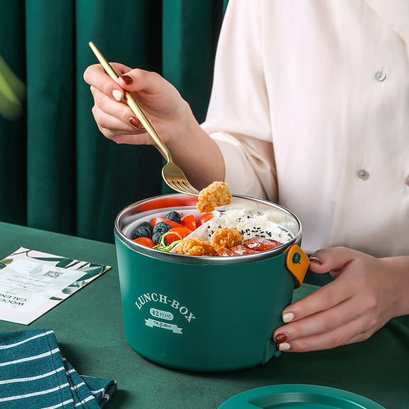 1.2L Lunch Box Food Heaters, Upgraded Leakproof Heating Lunch Box, Removable Container, Quicks Heating, Convenient to Use(Green)