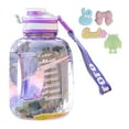 thumbnail image 1 of 1.2L Motivational Water Bottle With Handle, Leakproof Large Capacity Jug, For Gym, Hiking, Camping, Encourages Daily Hydration, Purple, 1 of 7