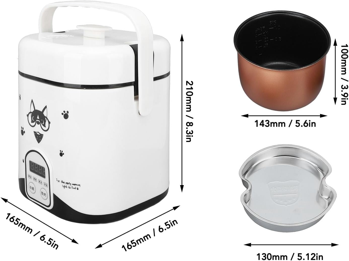 1.2L Portable Rice Cooker with Non-Stick Pot, 24H Timer & Temp Control for Camping Travel Car