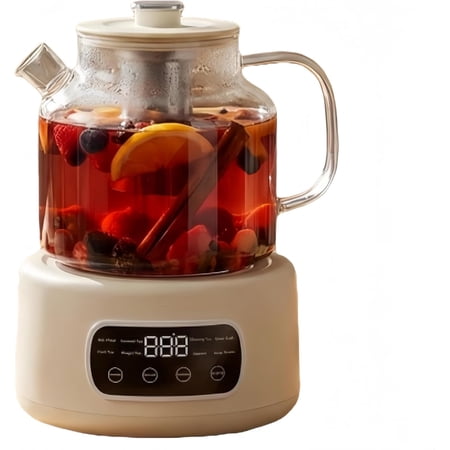 1.2L Smart Electric Kettle with Tea Infuser, Borosilicate Glass Health Pot, Digital Temperature Control with 24-Hour Timer, Tea, Stew & Dessert Cooker