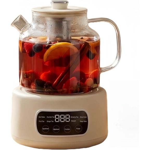 1.2L Smart Electric Kettle with Tea Infuser, Borosilicate Glass Health Pot, Hot Water Kettle Electric, Digital Temperature Control with 24-Hour Timer, Tea, Stew & Dessert Cooker