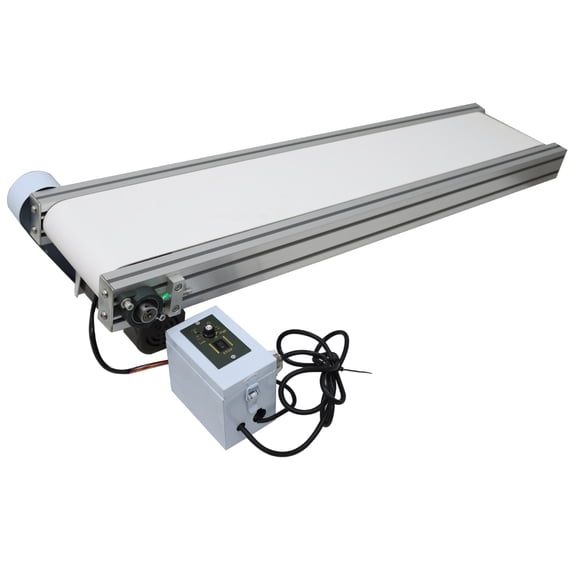 1.2M Conveyor White PVC Belt with Baffle Canvas Belt Aluminum Alloy Body 110V 120W