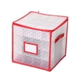 thumbnail image 1 of 1-2PC Christmas Ornament Storage Box Hard Container with Dividers Dust Proof Durable Organizer Holder for Christmas Tree Ball Decorations Holds 64 Ornaments 11.8x11.8x11.8 Inch, 1 of 9